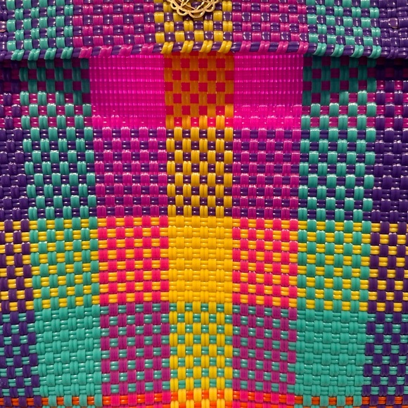 Lola  bag.  NEW handmade  by  Native Mexicans  from recycled plastic backpack. main image 6